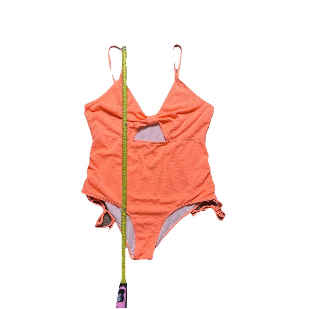 Plus Size One Piece Swimsuit Womens 2X Bathing Suit Orange Vacation Resortwear - Picture 3 of 4